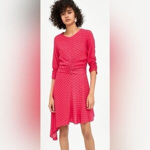 🆕👗 NWOT ZARA Asymmetrical Polka Dot Dress | Women’s Small